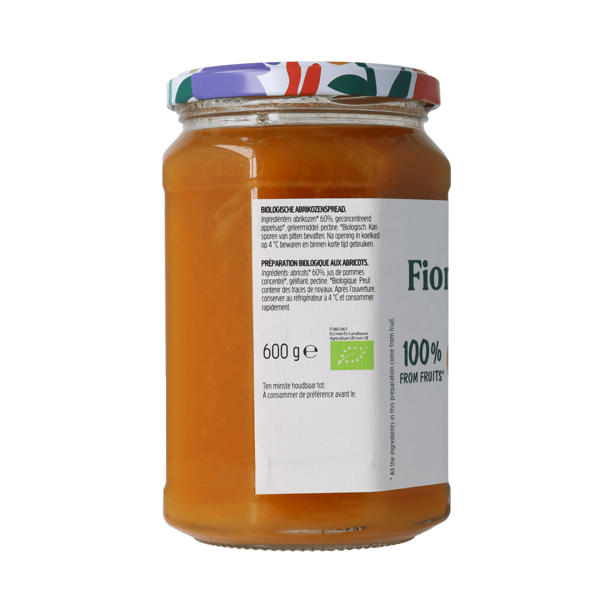 Fiordifrutta Broodbeleg 600.00 Gram Fiordifrutta Abrikozenjam bio 600.00 Gram