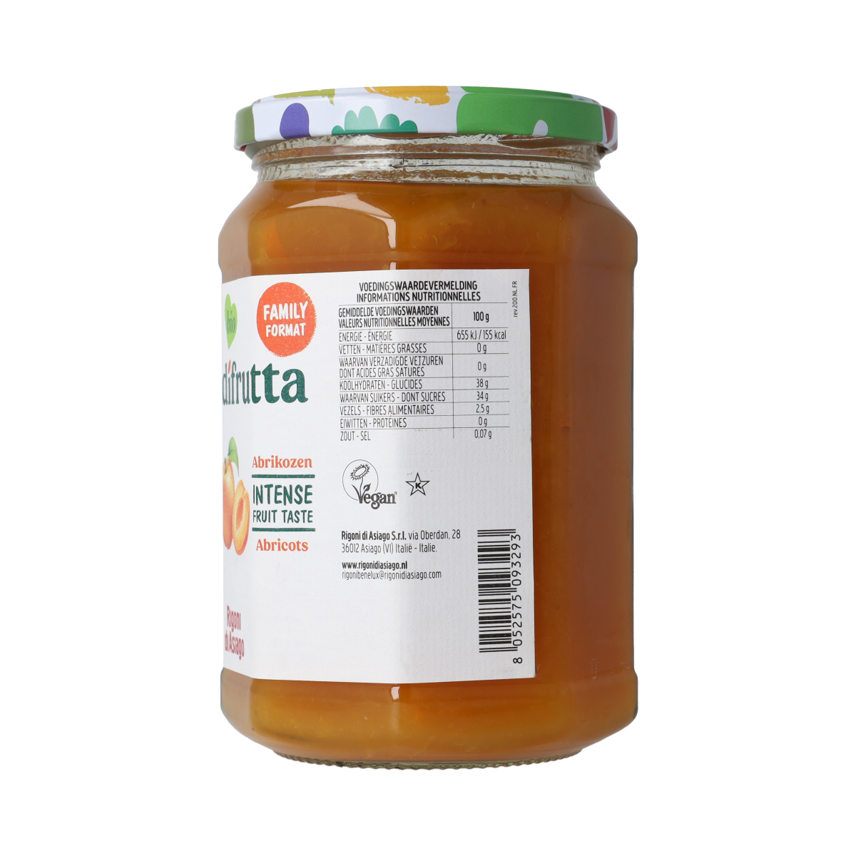 Fiordifrutta Broodbeleg 600.00 Gram Fiordifrutta Abrikozenjam bio 600.00 Gram