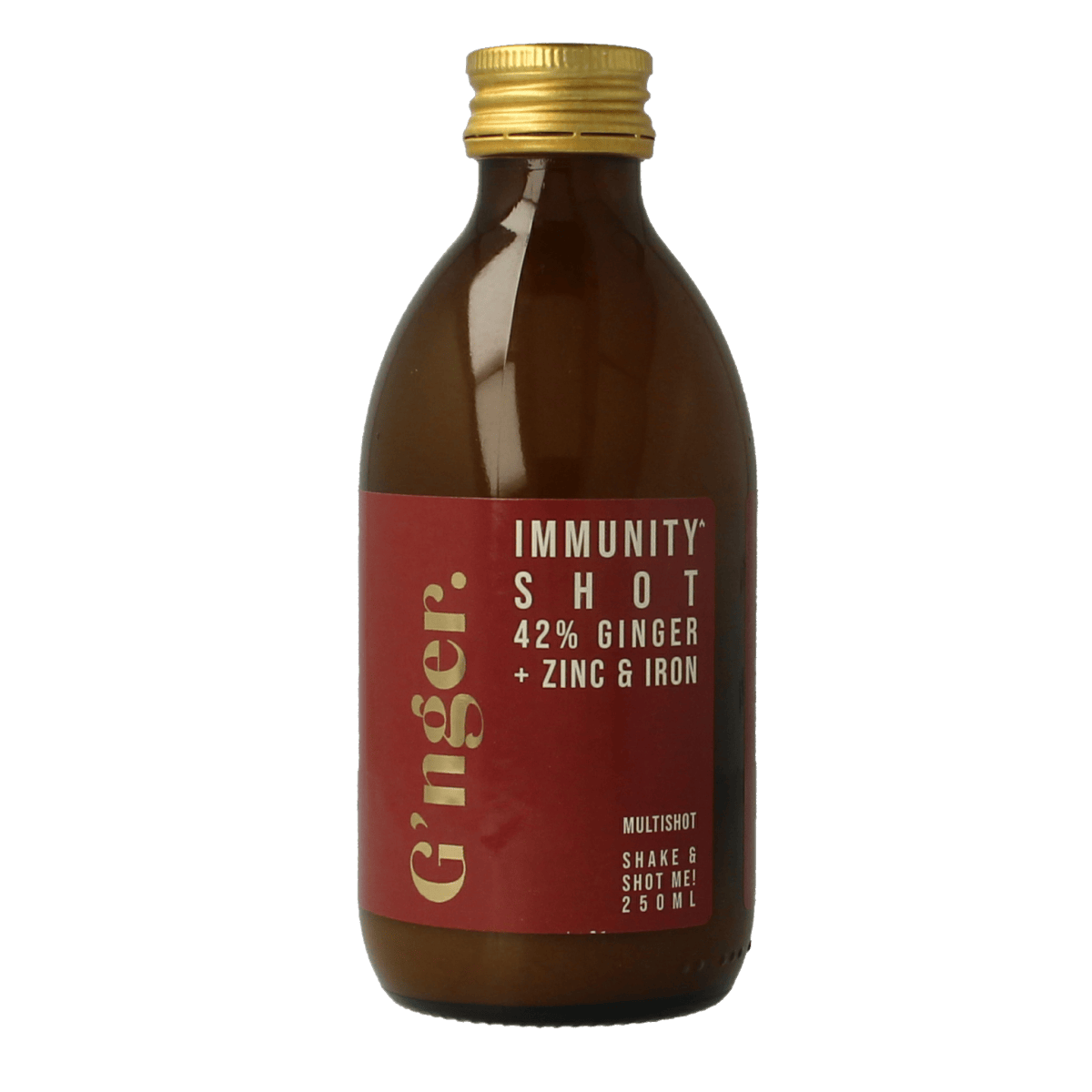 G'nger Dranken en Sappen 250.00 Milliliter G'nger Shot gember vruchtensap immunity 250.00 Milliliter