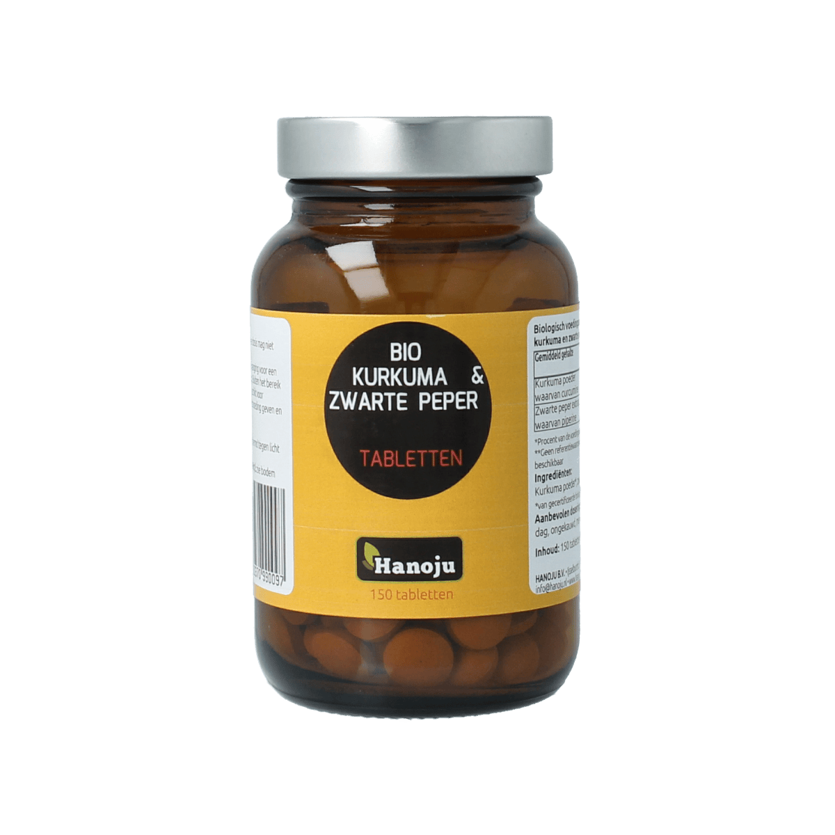 Hanoju Kruidenpreparaten 150.00 Tabletten Hanoju Kurkumapoeder + piperine 500mg bio 150.00 Tabletten