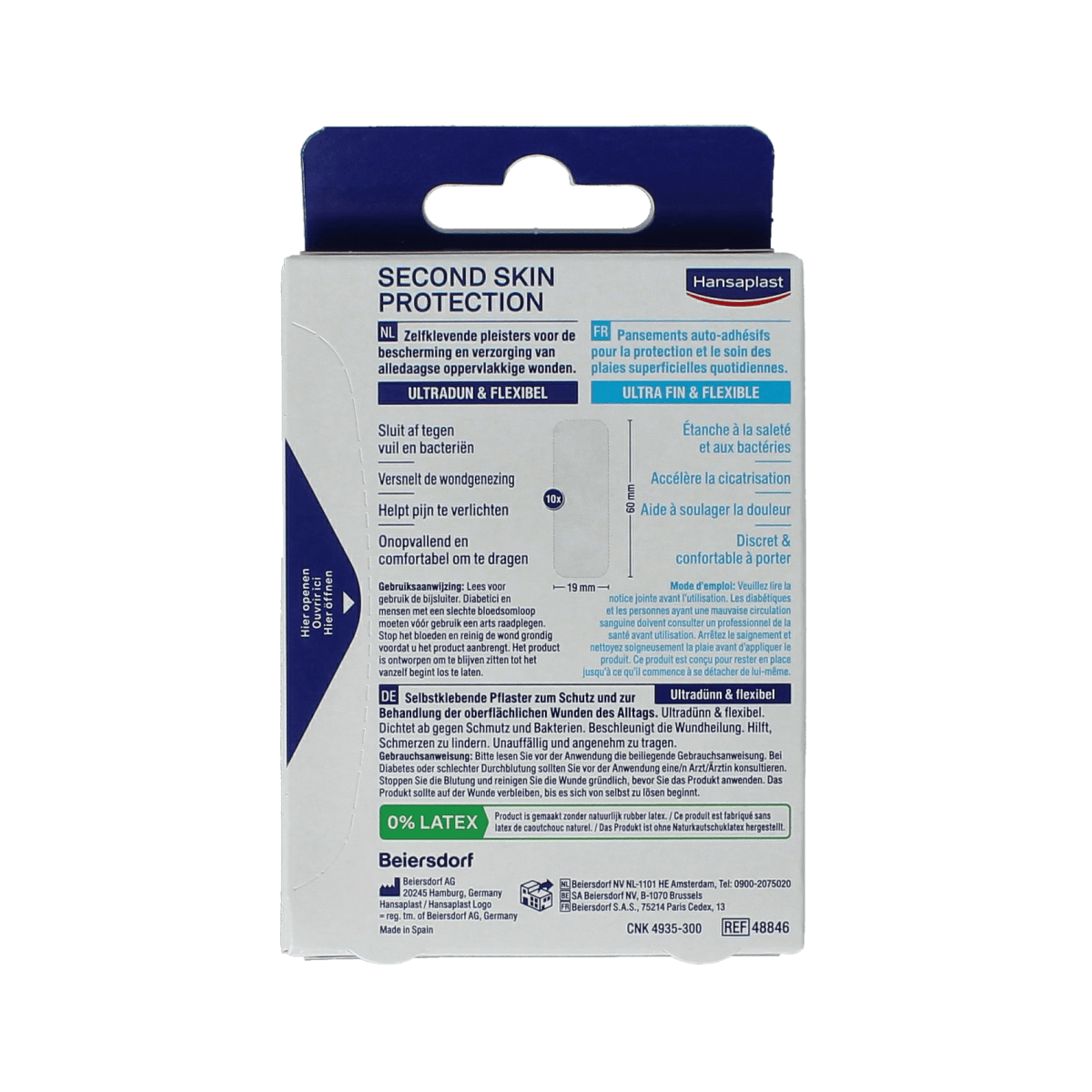 Hansaplast Pleisters en Tape 10.00 Stuks Hansaplast Second skin protection hydrocolloid S 10.00 Stuks