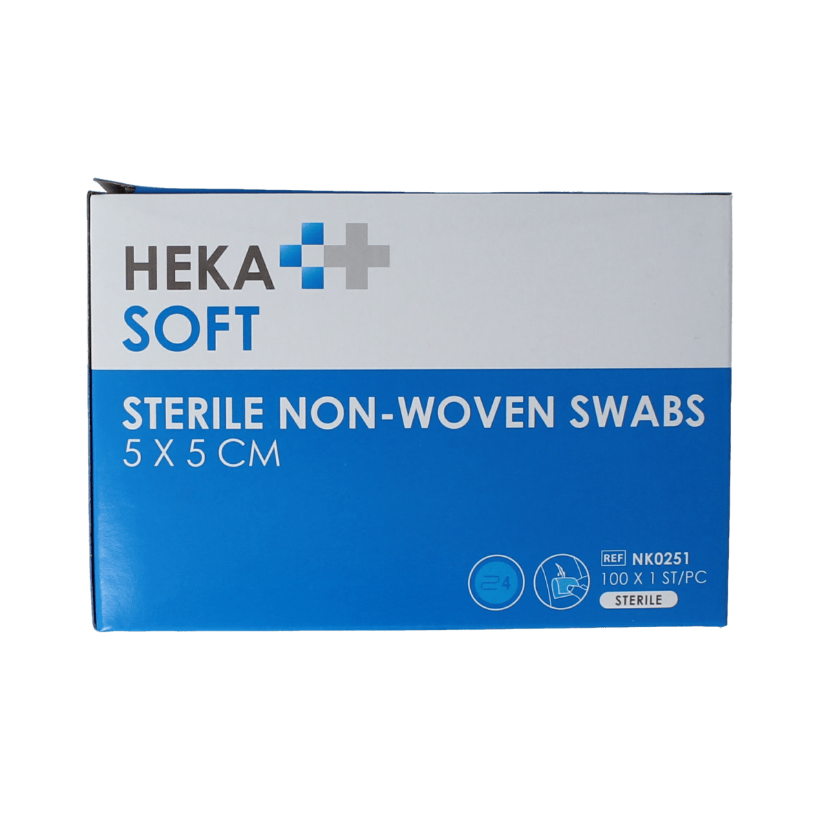 Heka Soft Gazen en Kompressen 100.00 Stuks Heka Soft Non-woven kompres 5x5 steriel 100.00 Stuks