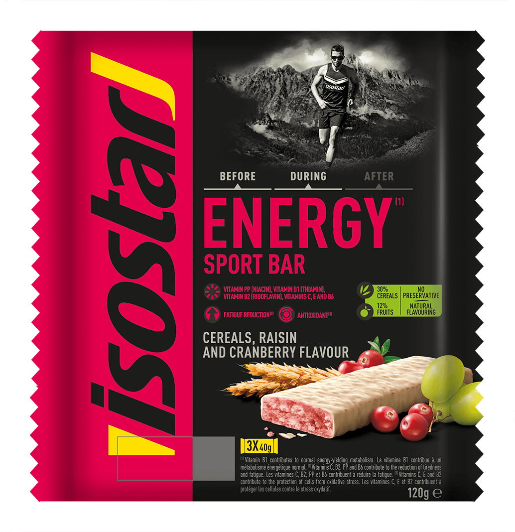 Isostar Sportvoeding 120 Gram Isostar Energy sport bar cereals raisin cranberry 3 x 40g 120 Gram