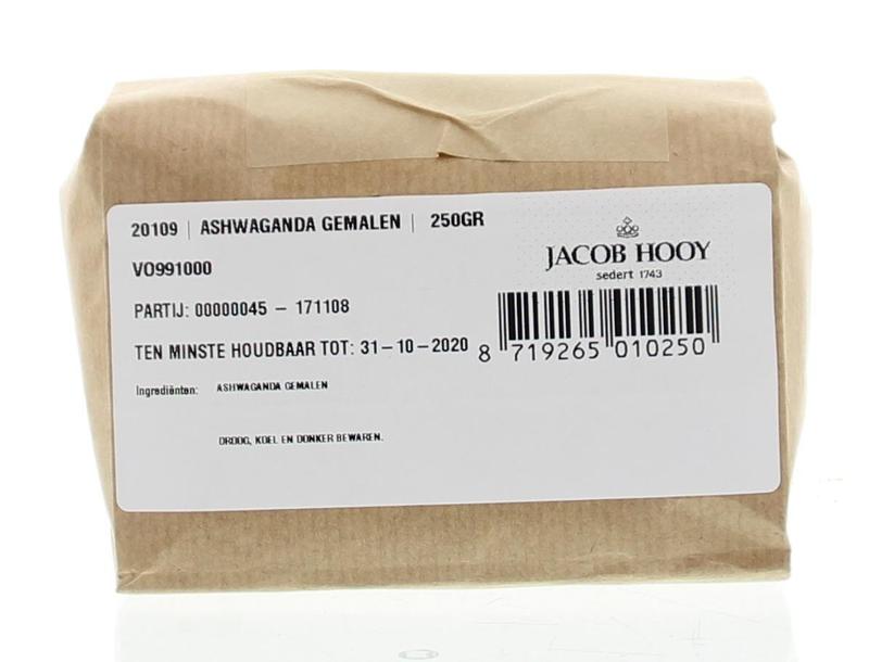 Jacob Hooy Kruiden, Zouten en Maaltijdmixen 250 Gram Jacob Hooy Ashwagandawortel gemalen 250 Gram