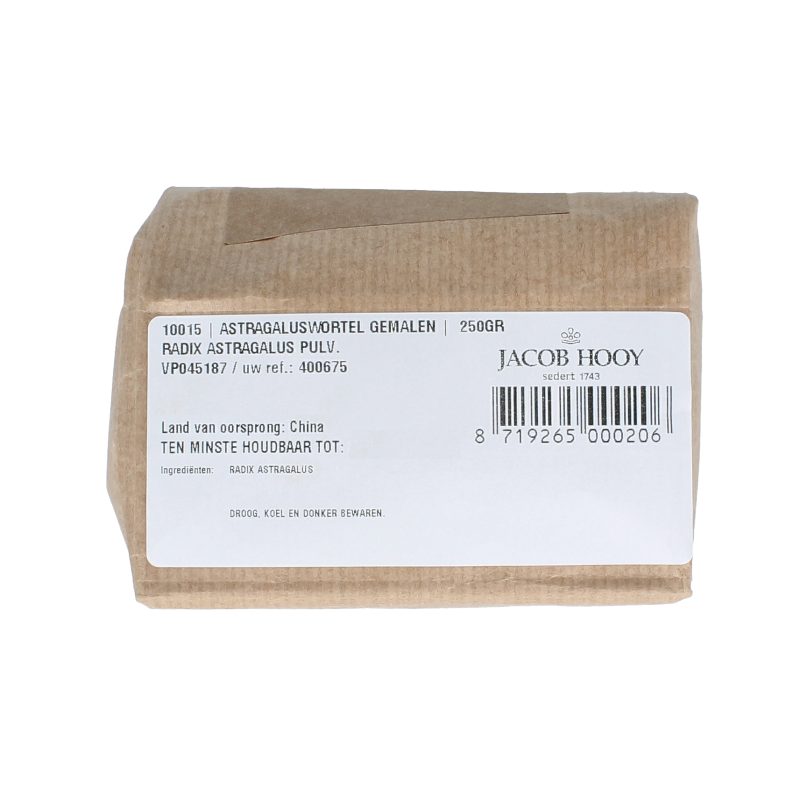 Jacob Hooy Kruiden, Zouten en Maaltijdmixen 250 Gram Jacob Hooy Astragaluswortel gemalen 250 Gram