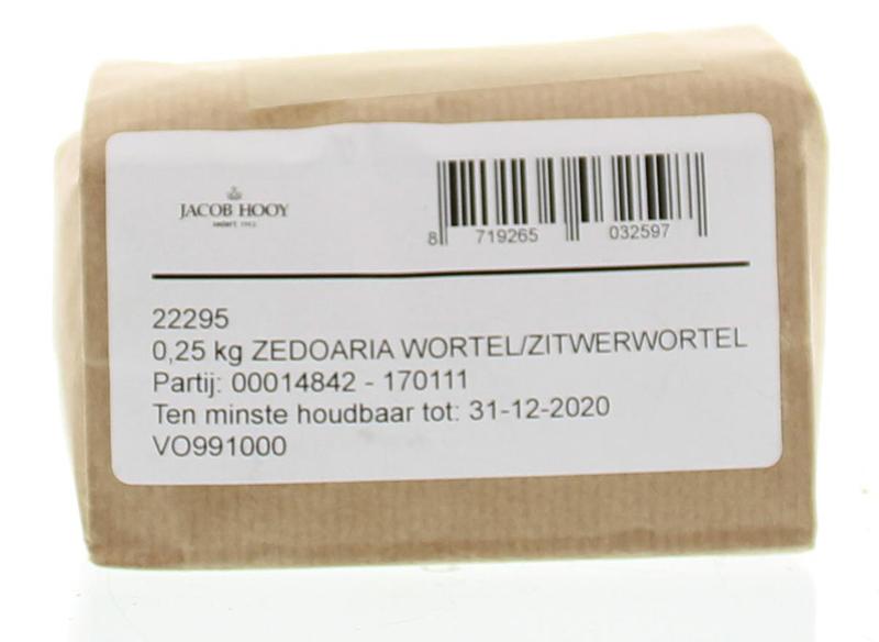 Jacob Hooy Kruiden, Zouten en Maaltijdmixen 250 Gram Jacob Hooy Zedoaria wortel/zitwerwortel 250 Gram