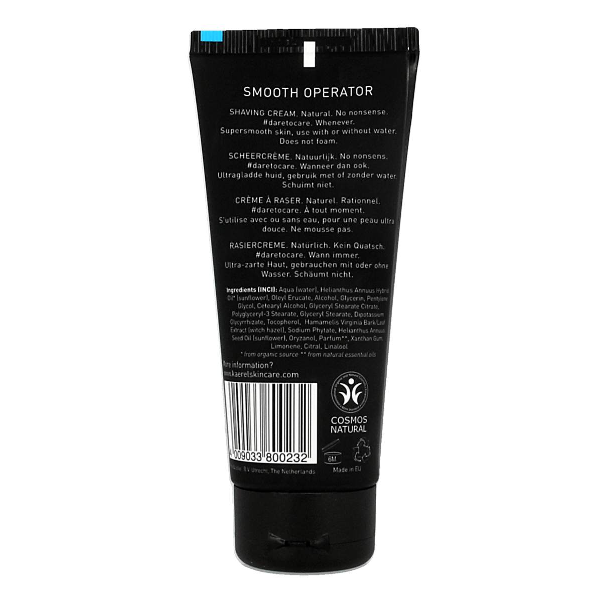 Kaerel Skin Care Scheerschuim in 100ml container, ideal for shaving and hair removal, with a smooth, foamy texture.