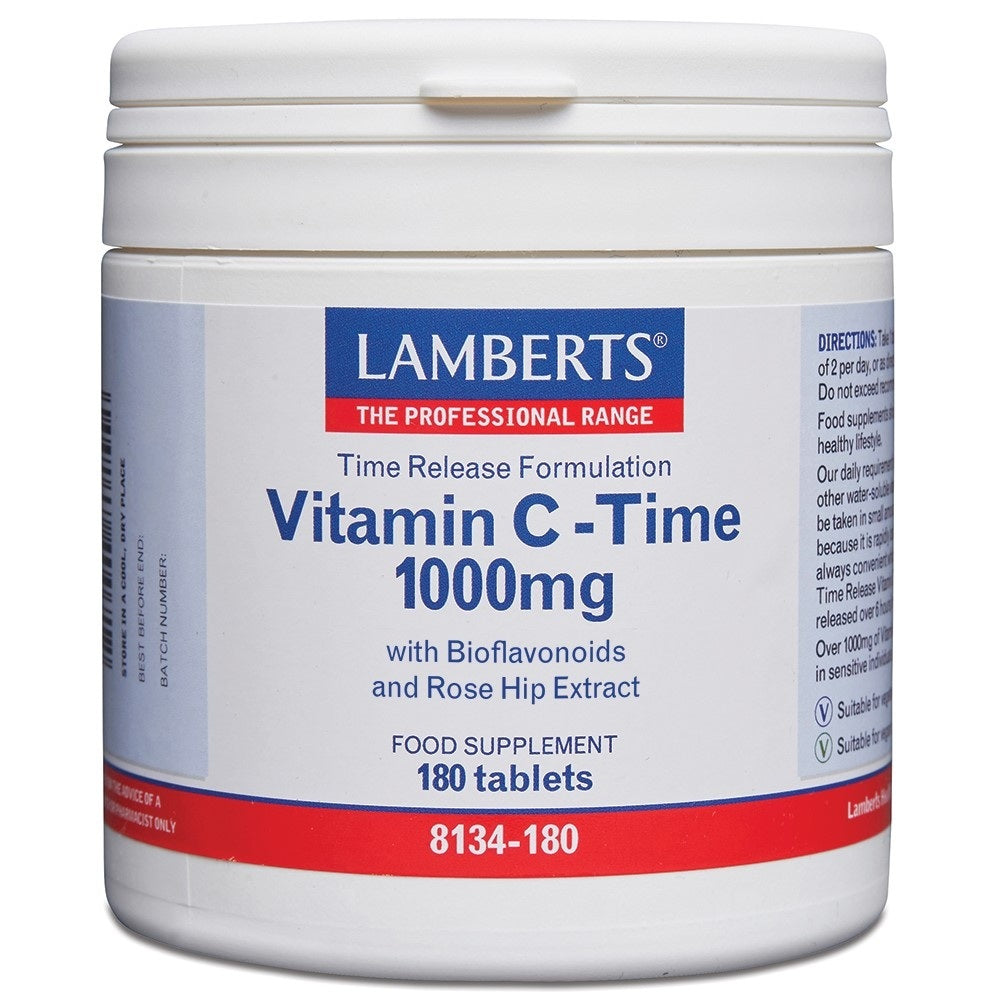 Lamberts Vitamine Enkel 180.00 Tabletten Lamberts Vitamine C 1000 Time release & bioflavonoiden 180.00 Tabletten