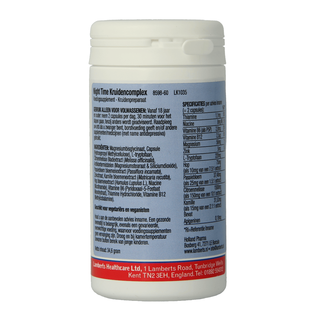 Lamberts Vitamine Multi 60.00 Capsules Lamberts Night time kruiden complex 60.00 Capsules