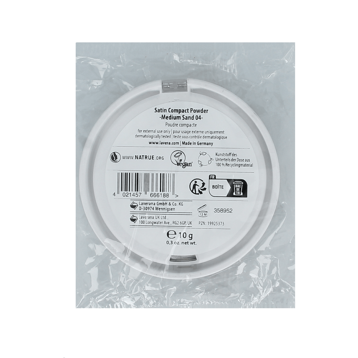 Lavera Gezichtsverzorging 10.00 Gram Lavera Satin compact powder medium sand 04 10.00 Gram