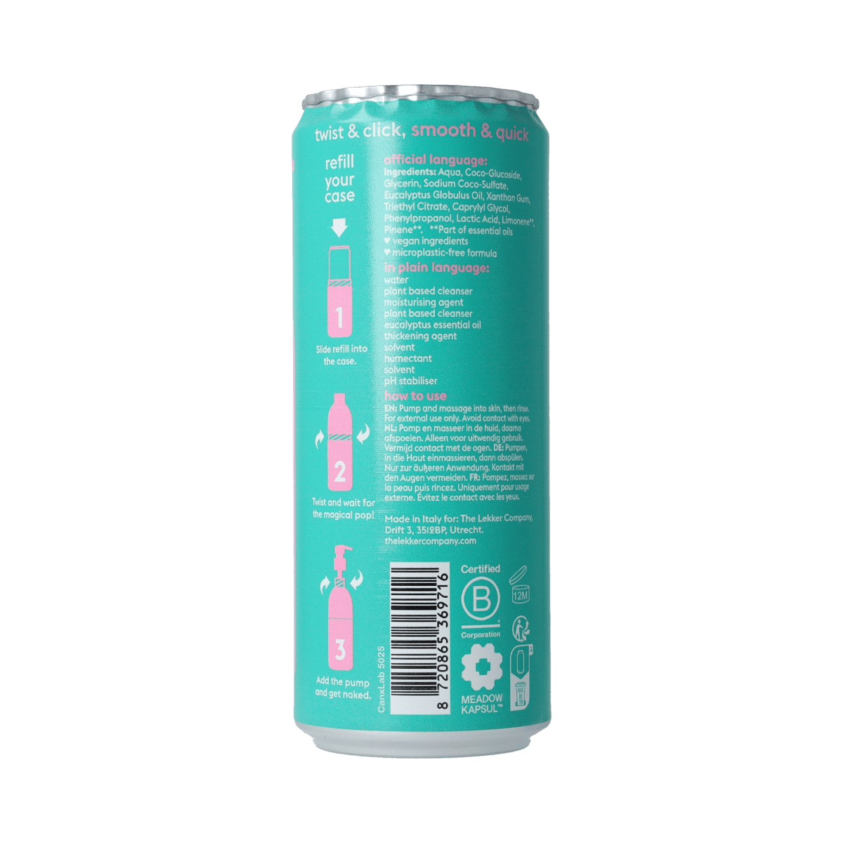 Lekker Company Bad en Douche 330.00 Milliliter Lekker Company Body wash refill eucalyptus 330.00 Milliliter