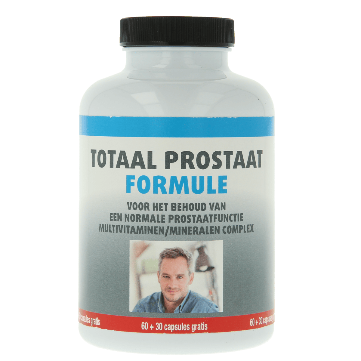 Libra Totaal Prostaat herbal supplement capsules in a bottle, designed for prostate health support.