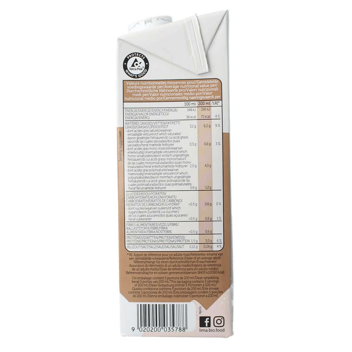 Lima Dranken en Sappen 1.00 Liter Lima Pur almond drink bio 1.00 Liter