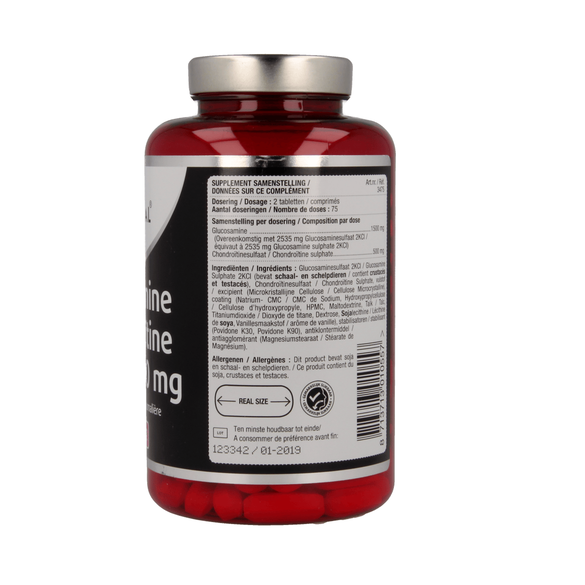 Lucovitaal Glucosamine Chondroitine mineralen multi tabletten in een blisterverpakking, geschikt voor gewrichten en botgezondheid.