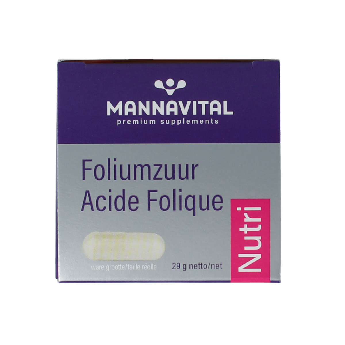 Mannavital Vitamine Enkel 90.00 Vegetarische capsules Mannavital Foliumzuur platinum 90.00 Vegetarische capsules