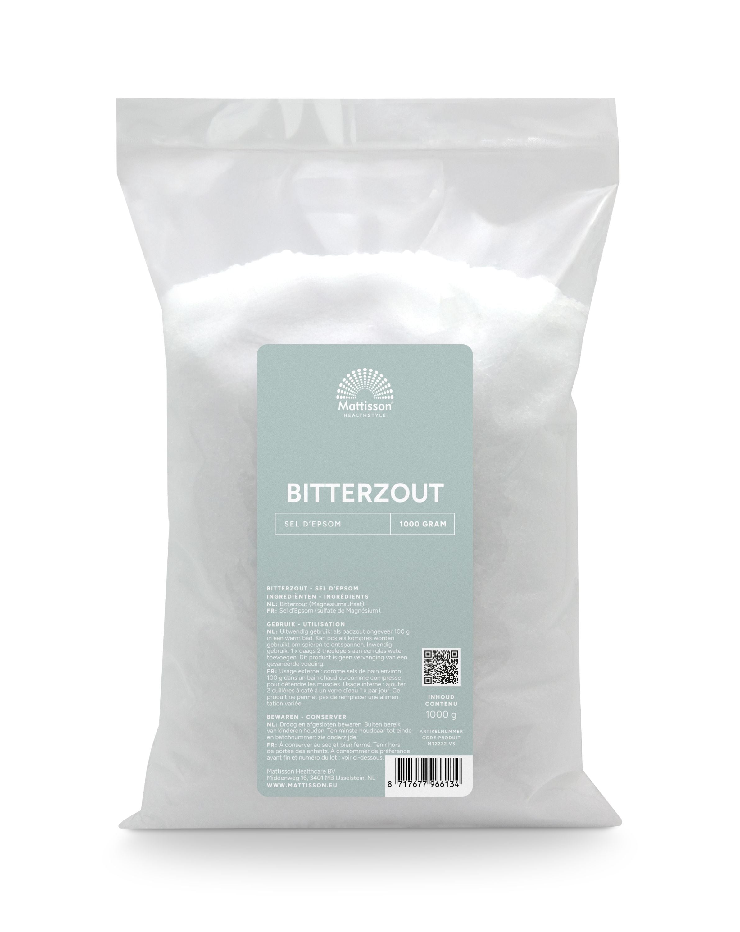 Mattisson Kruiden, Zouten en Maaltijdmixen 1 Kilogram Mattisson Bitterzout epsom zout magnesiumsulfaat 1 Kilogram