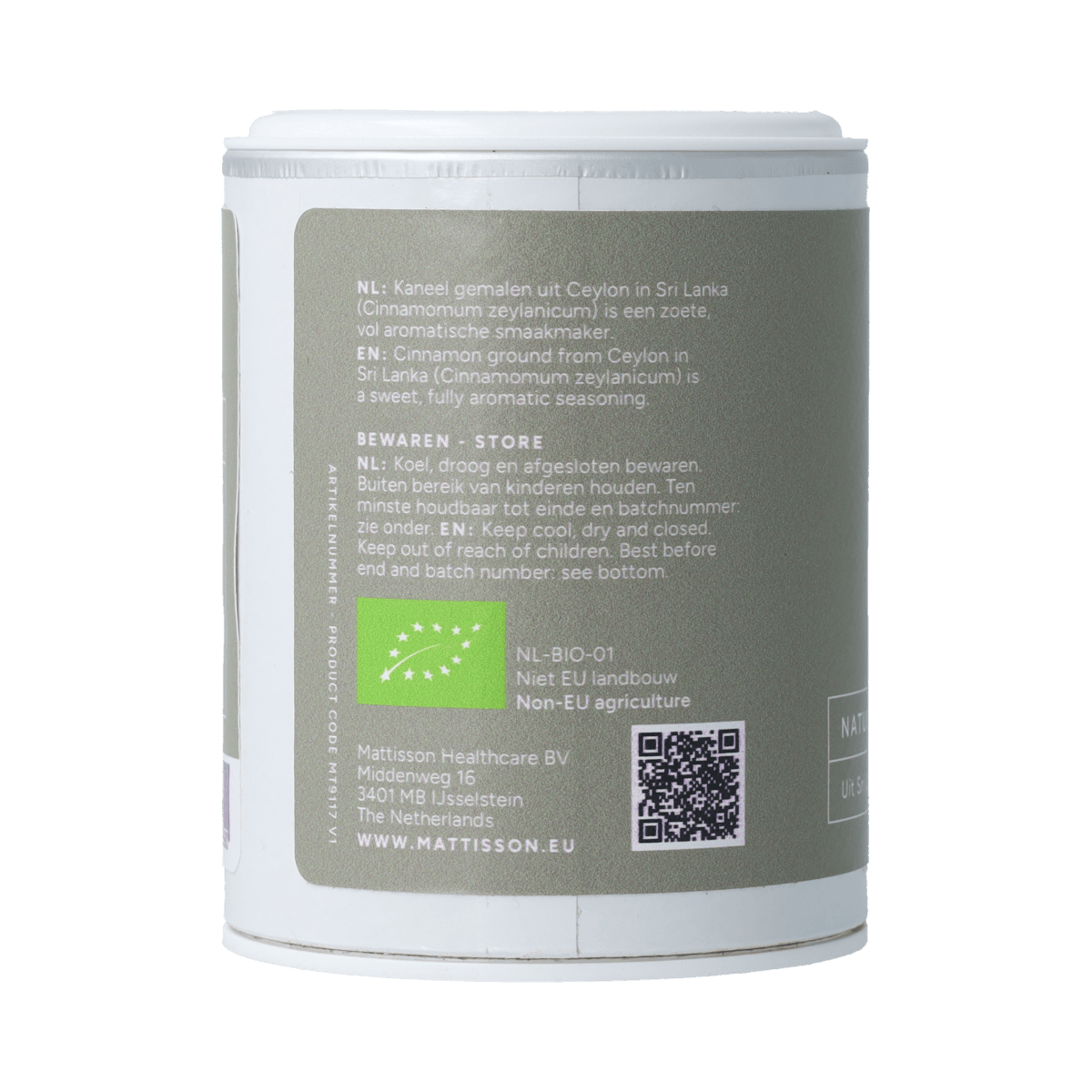 Mattisson Levensmiddelen 35.00 Gram Mattisson Organic Ceylon Kaneel 35.00 Gram