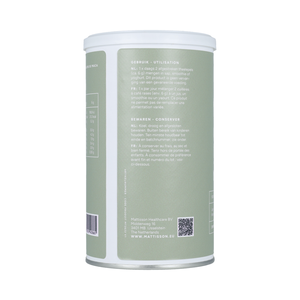 Mattisson Raw en Superfoods 300.00 Gram Mattisson Organic Maca Zwart 300.00 Gram