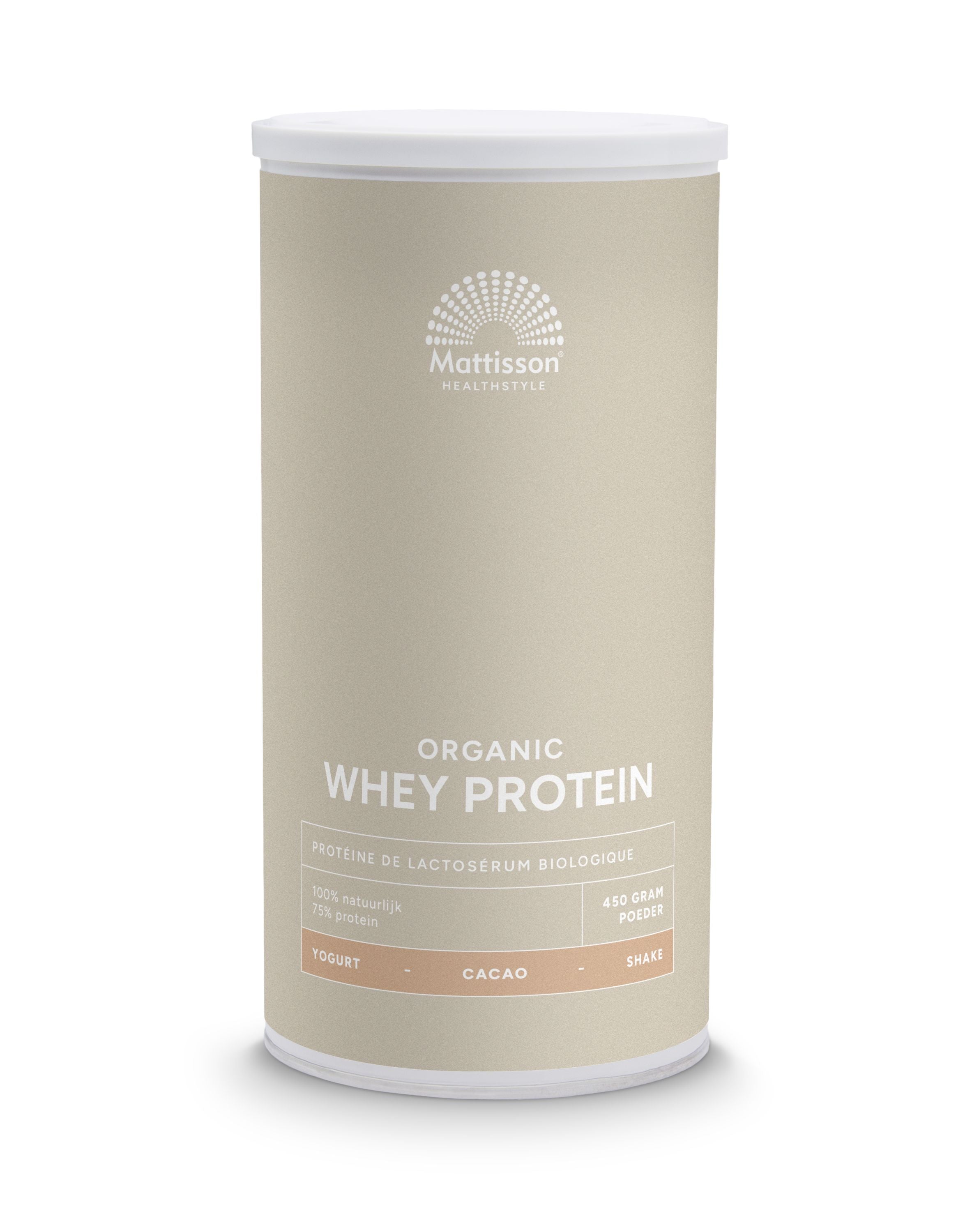 Mattisson Sportvoeding 450 Gram Mattisson Wei whey proteine cacao 75% bio 450 Gram