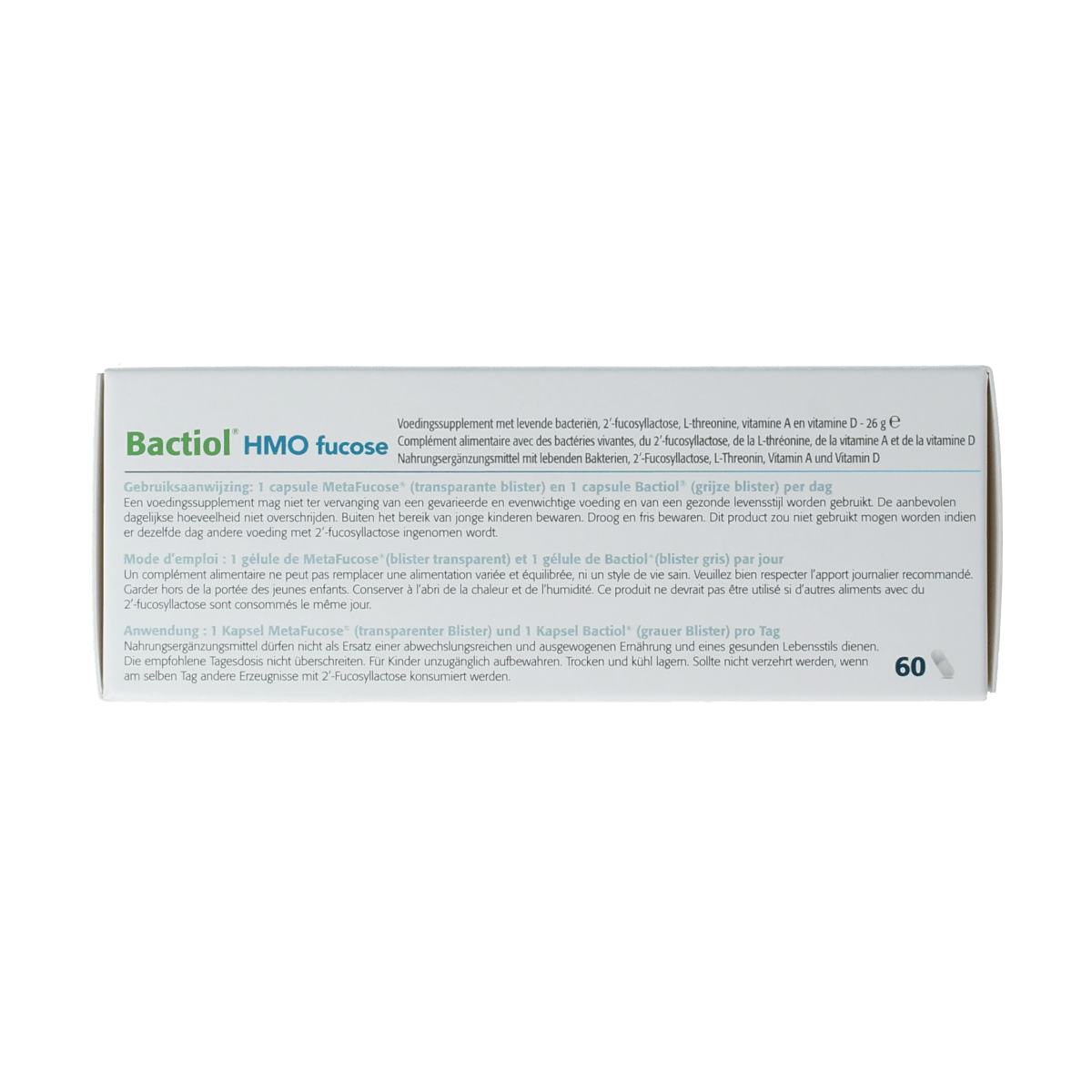 Metagenics Micro-organismen 60.00 Capsules Metagenics Bactiol HMO fucose 4x15 capsules 60.00 Capsules