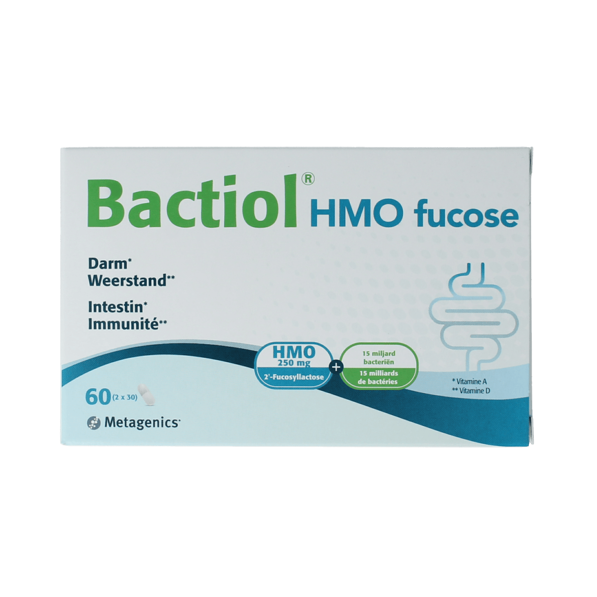 Metagenics Micro-organismen 60.00 Capsules Metagenics Bactiol HMO fucose 4x15 capsules 60.00 Capsules