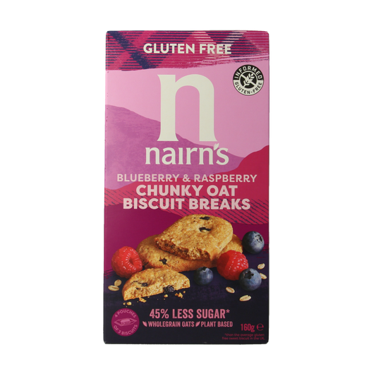 Nairns Ontbijtgranen 160 Gram Nairns Breakfast biscuit blueberry & raspberry 160 Gram