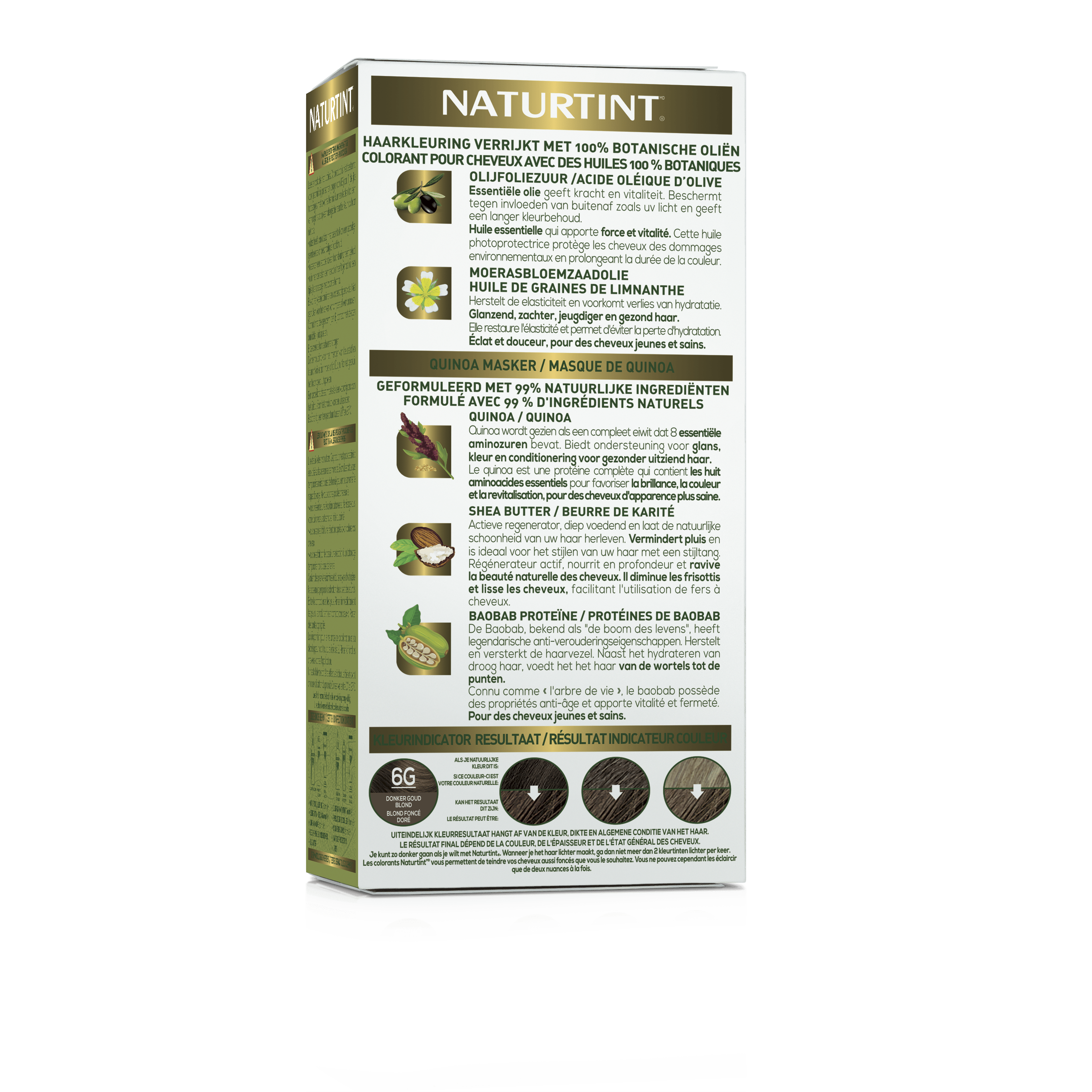 Naturtint 6G dark golden blonde hair coloring tube, 170 ml, showing the product packaging and color indication.