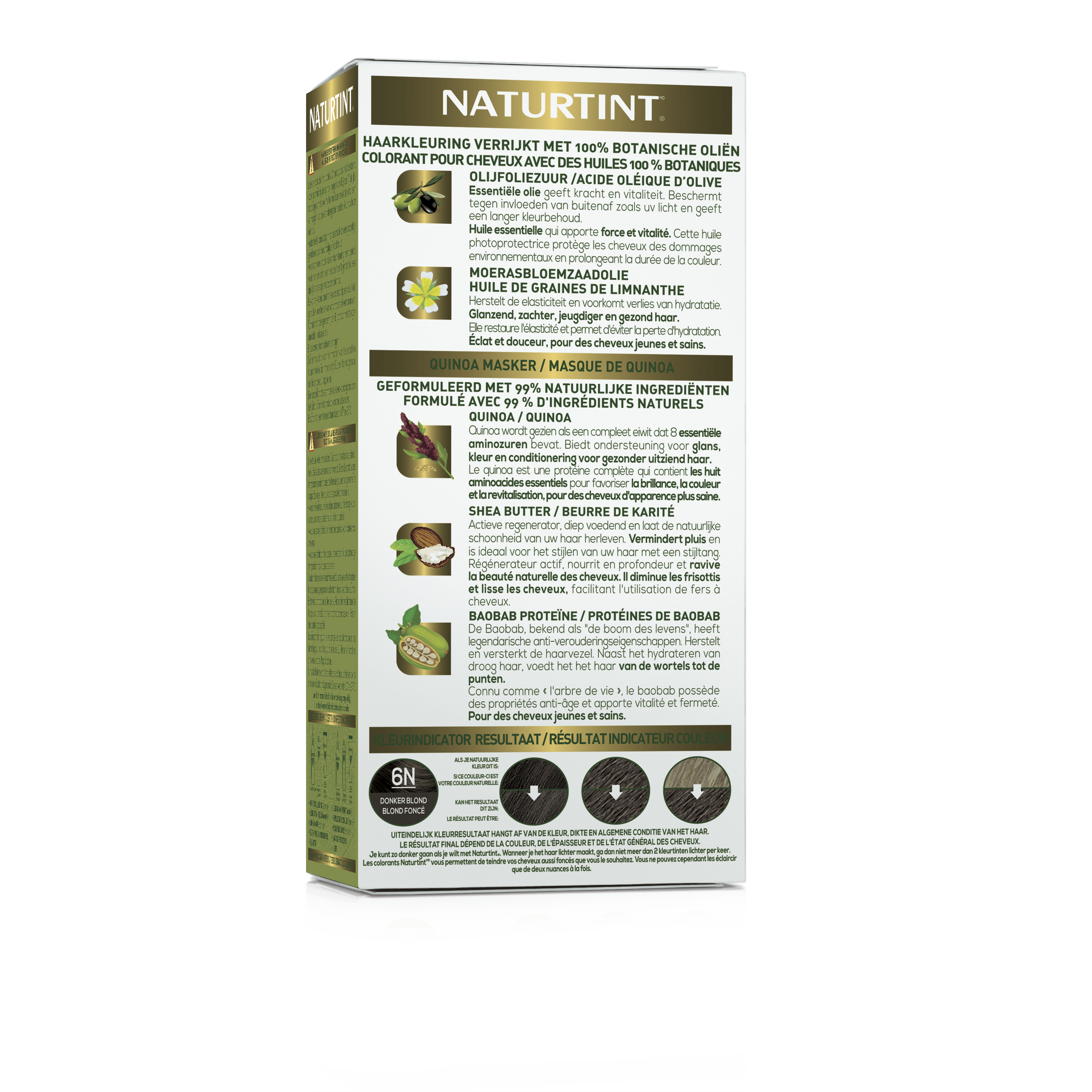 Naturtint 6N Donkerblond hair coloring cream in 170ml bottle, natural hair dye for dark blonde shades