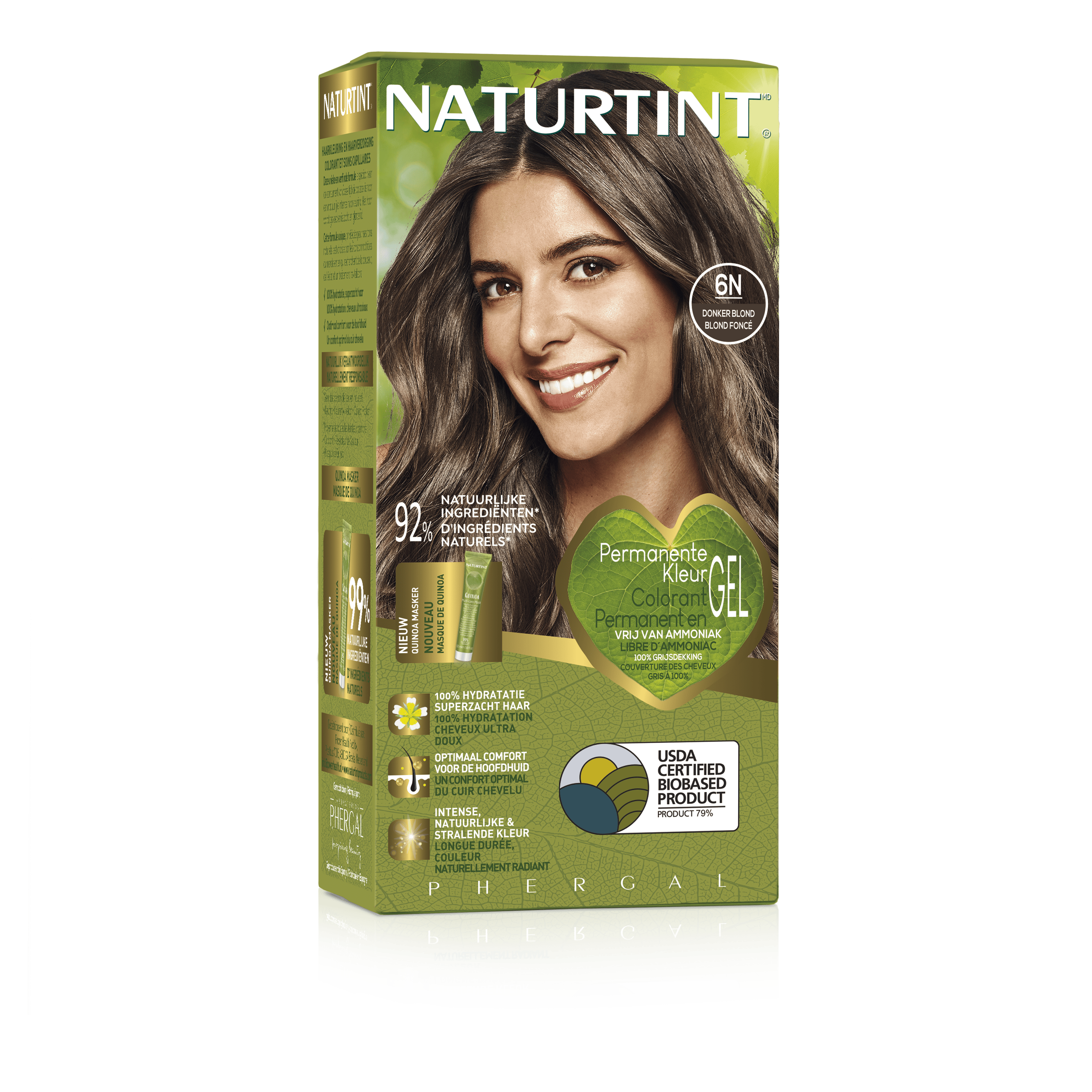Naturtint 6N Dark Blonde hair coloring tube, 170ml, natural hair dye product for blonde shades