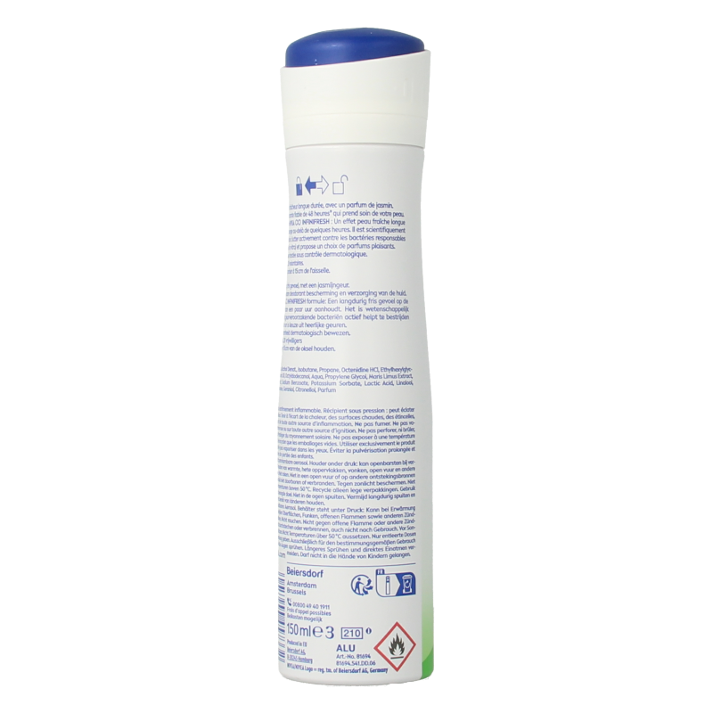 Nivea Deodorant 150 Milliliter Nivea Deodorant spray fresh pure jasmine 150 Milliliter