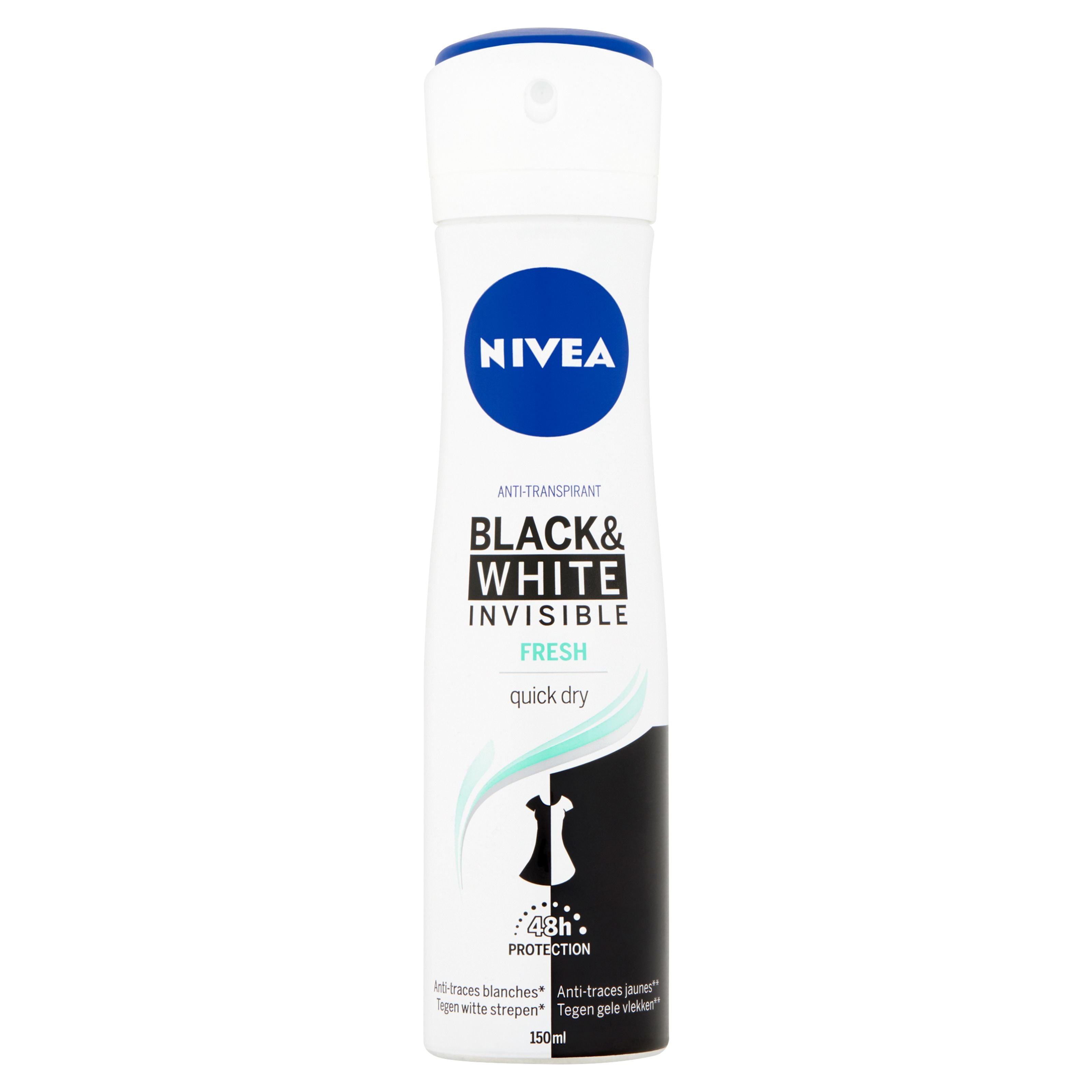 Nivea Deodorant 150 Milliliter Nivea Deodorant spray invisible black & white fresh 150 Milliliter