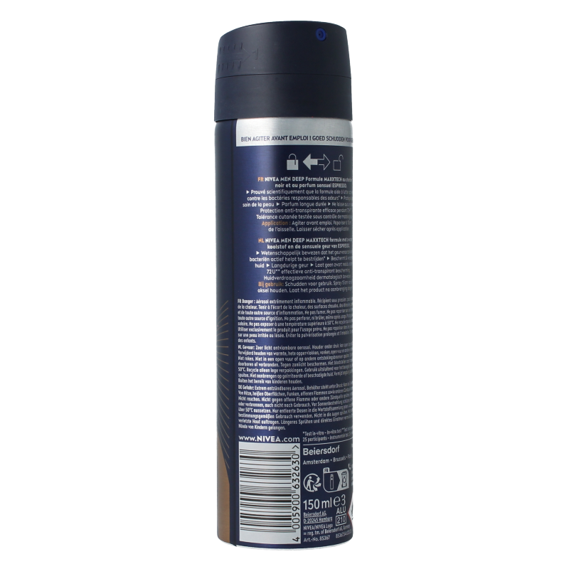Nivea Deodorant 150 Milliliter Nivea Men deodorant deep espresso spray 150 Milliliter