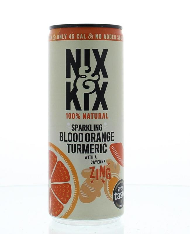 Nix & Kix Dranken en Sappen 250.00 Milliliter Nix & Kix Blood orange turmeric blik 250.00 Milliliter