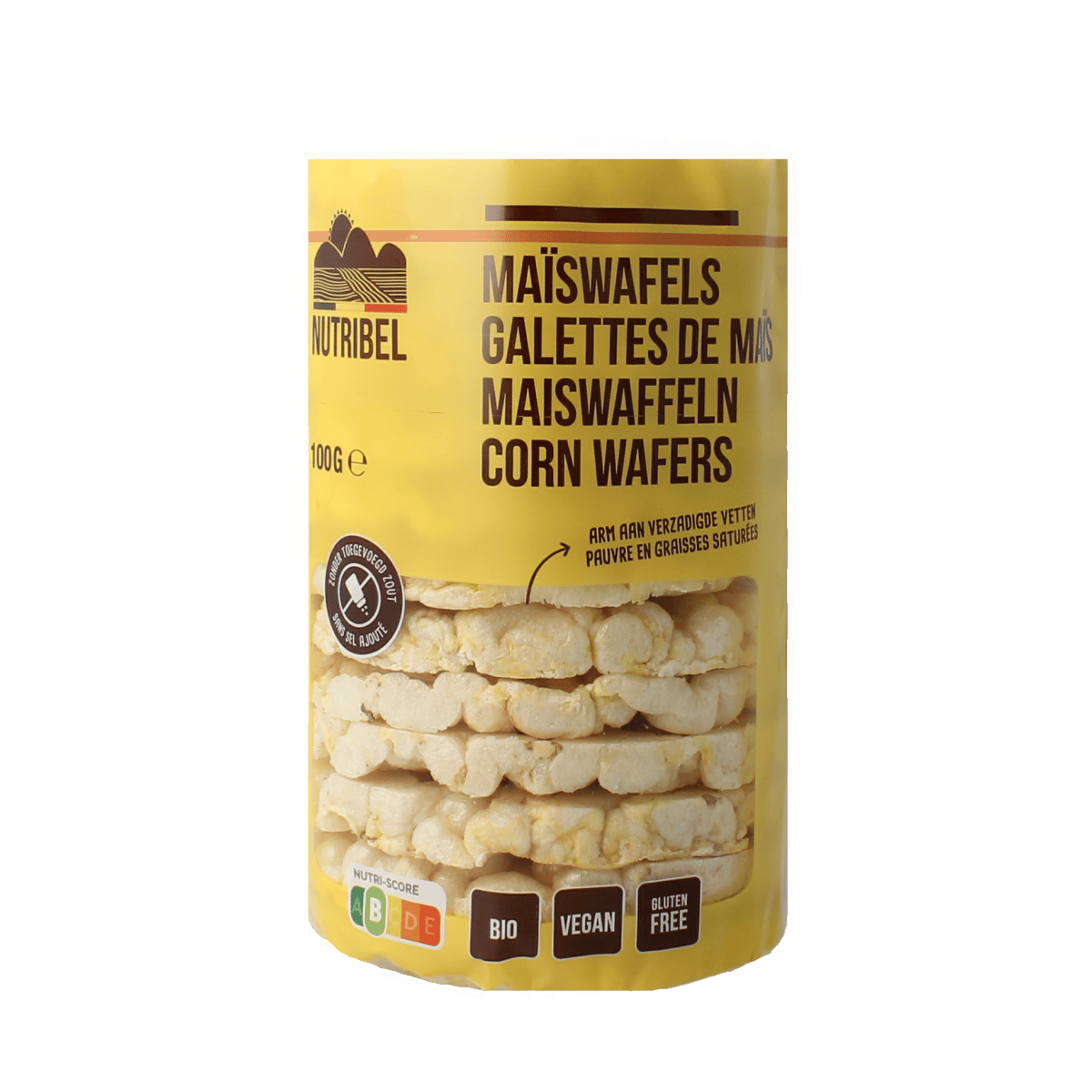 Nutribel Koeken 100.00 Gram Nutribel Maiswafels zonder zout glutenvrij bio 100.00 Gram
