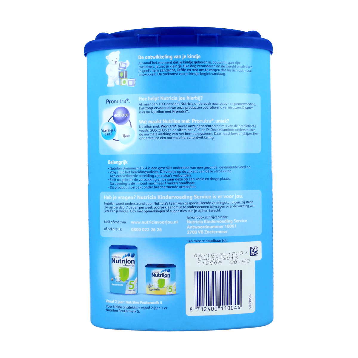 Nutrilon Baby en Peuter Voeding 800.00 Gram Nutrilon 4 Dreumes groeimelk poeder 800.00 Gram