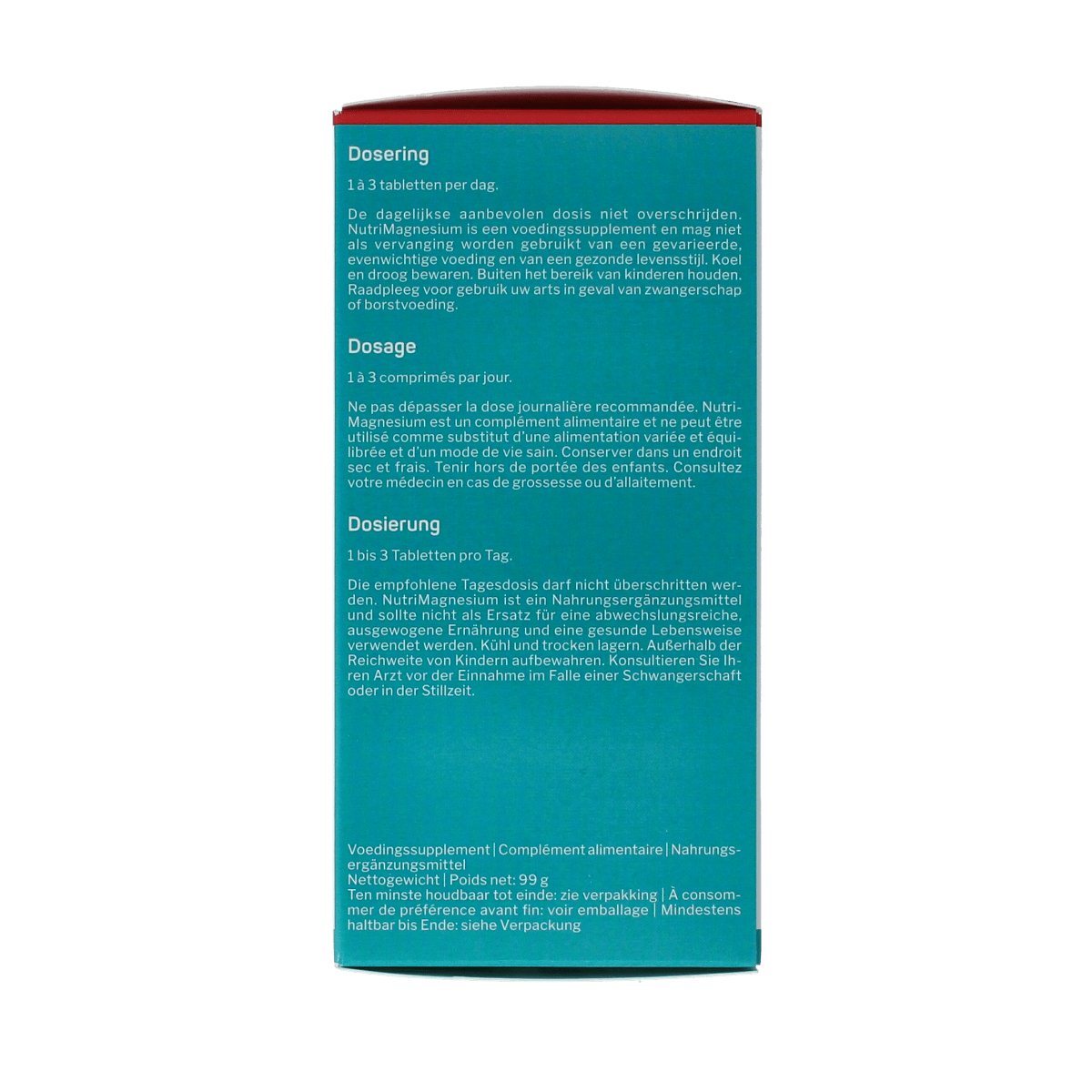 Nutrisan Nutrimagnesium mineral supplement tablets, 60-count bottle, showing the packaging and tablets of magnesium mineral complex.