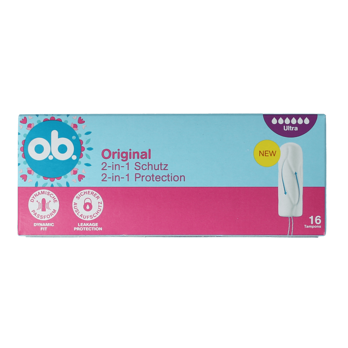 OB Damesverband en Tampons 16.00 Stuks OB Tampons original dynamic fit ultra 16.00 Stuks