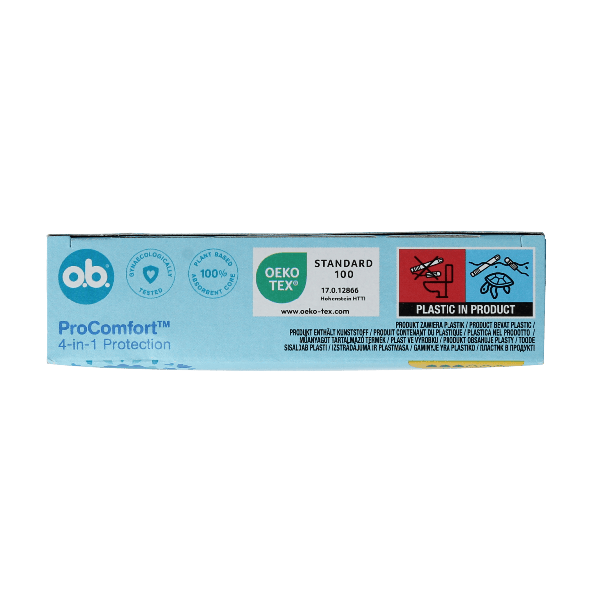 OB Tampons Pro Comfort Advanced Normal for women, pack of 16, with discreet applicator and absorbent cotton core.