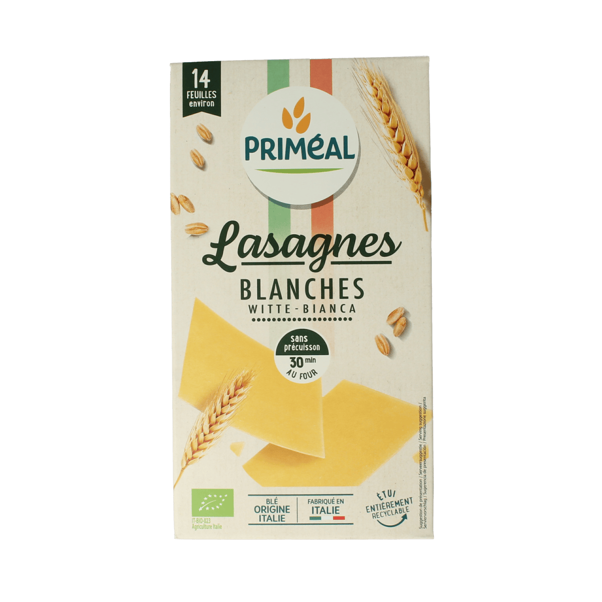 Primeal Pasta en Rijst 250.00 Gram Primeal Witte lasagne bio 250.00 Gram