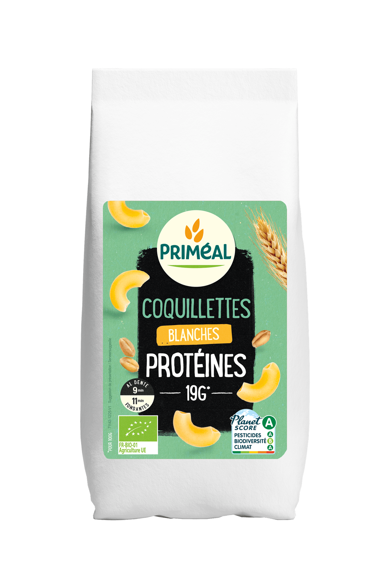 Primeal Pasta en Rijst 400.00 Gram Primeal Witte macaroni elleboogjes proteine bio 400.00 Gram