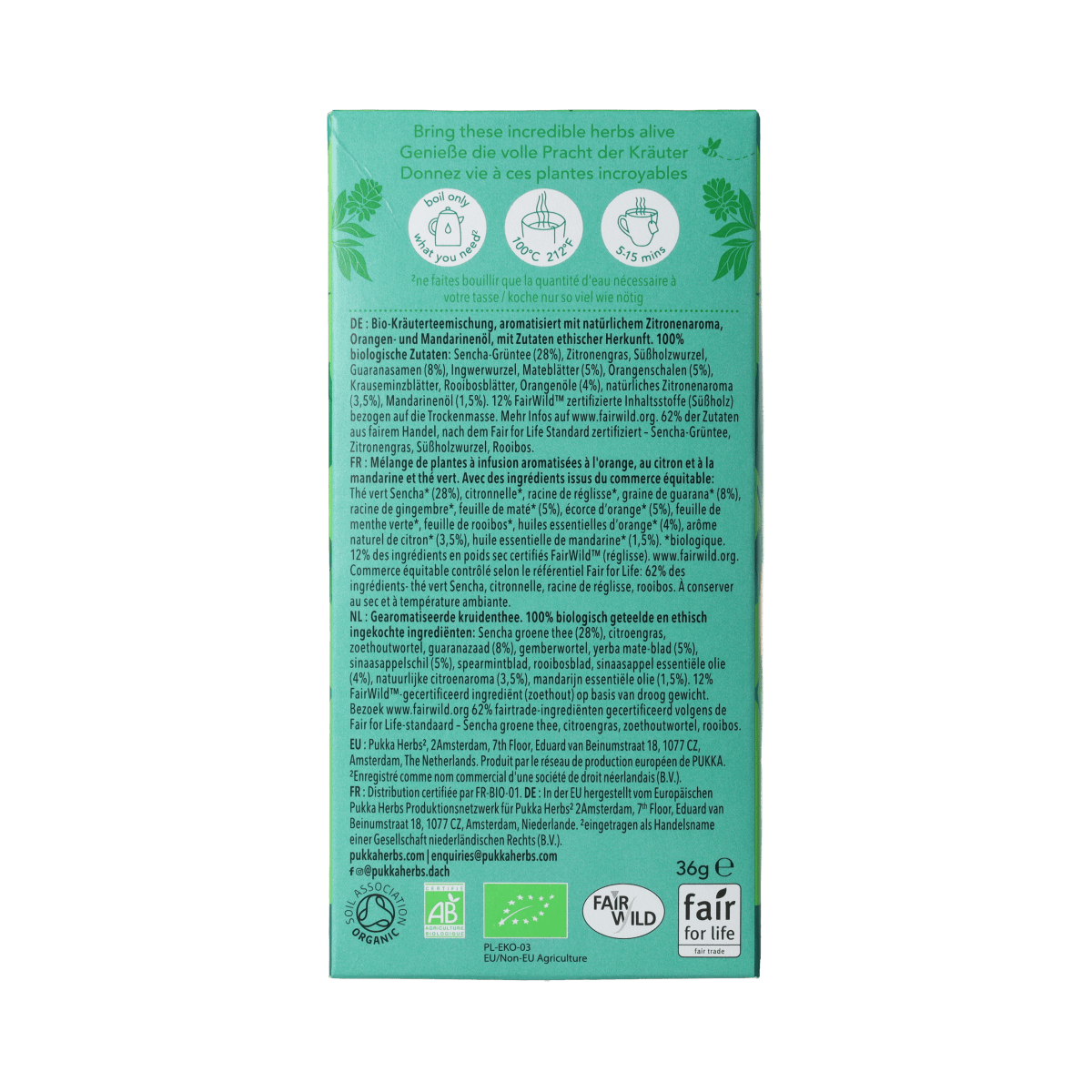 Pukka Koffie en Thee 20.00 Zakjes Pukka Citrus Yerba Green bio 20.00 Zakjes