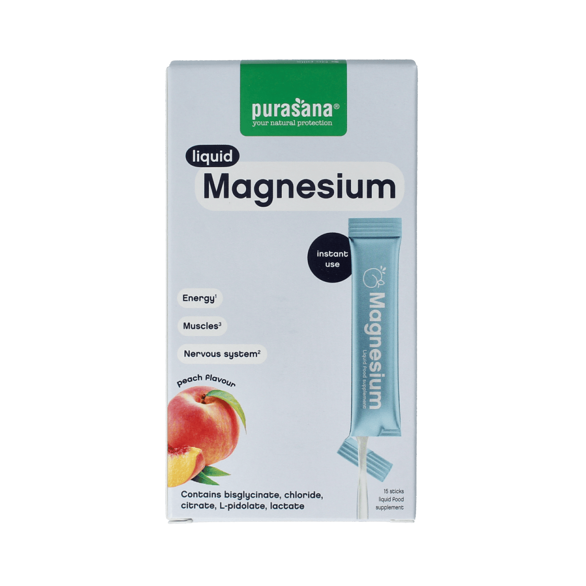 Purasana Mineralen Enkel 15.00 Stuks Purasana Magnesium liquid gelstick 10ml 15.00 Stuks