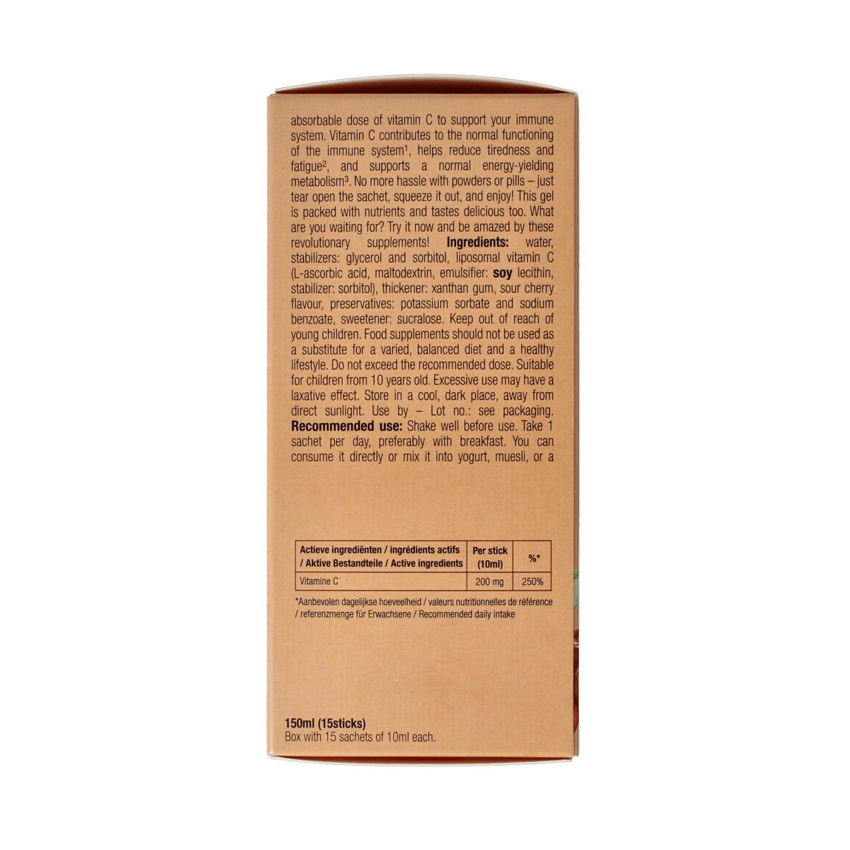 Purasana Vitamine Enkel 15.00 Stuks Purasana Vitamin C liquid gelstick 10ml 15.00 Stuks