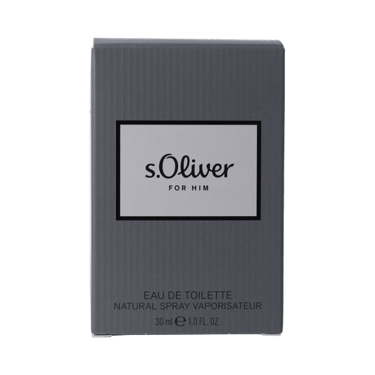 S Oliver For Him men eau de toilette natural spray bottle, 30ml, with sleek packaging and branding visible.