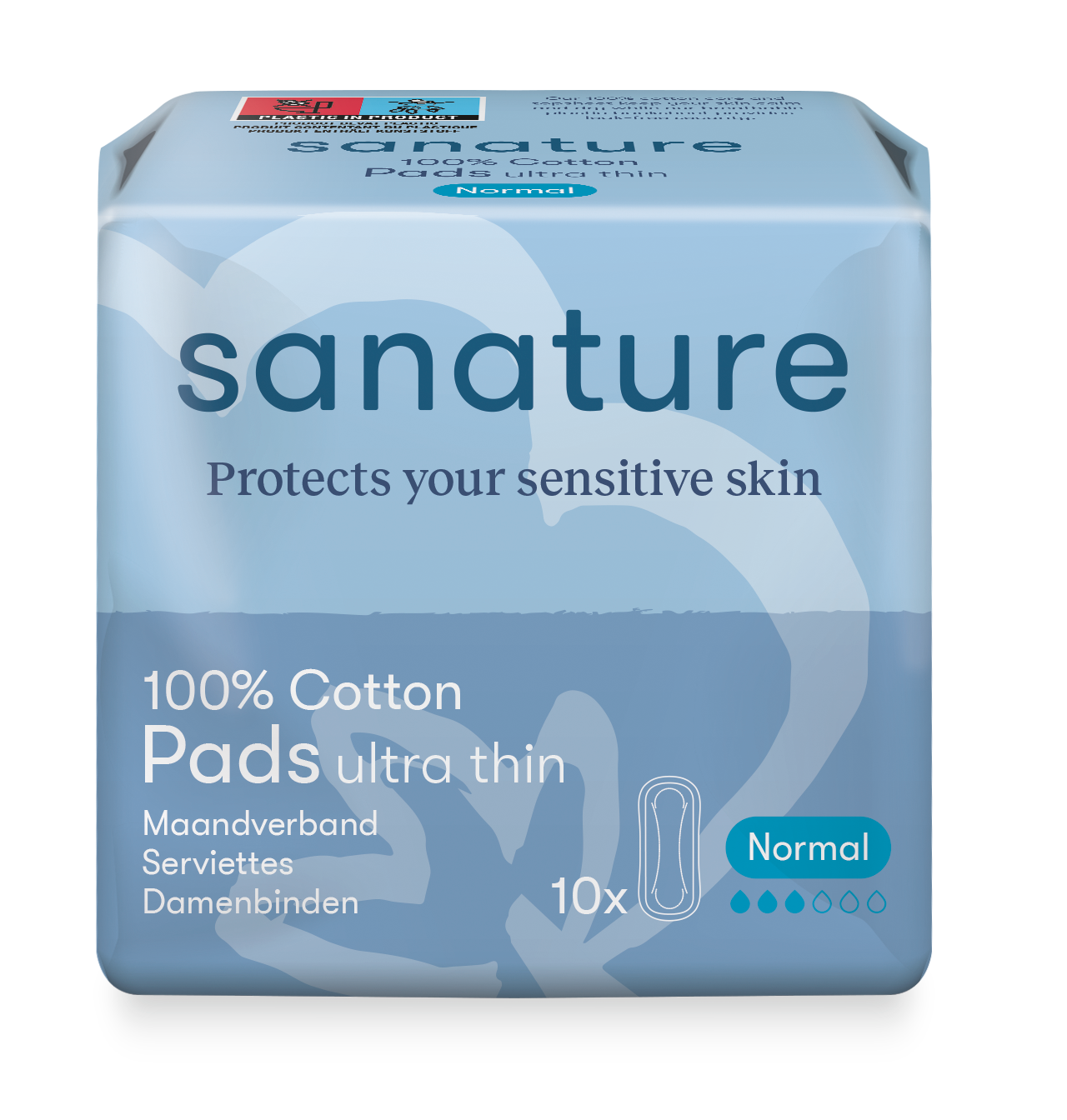 Sanature Damesverband en Tampons 10 Stuks Sanature Maandverband ultra normaal 100% katoen 10 Stuks