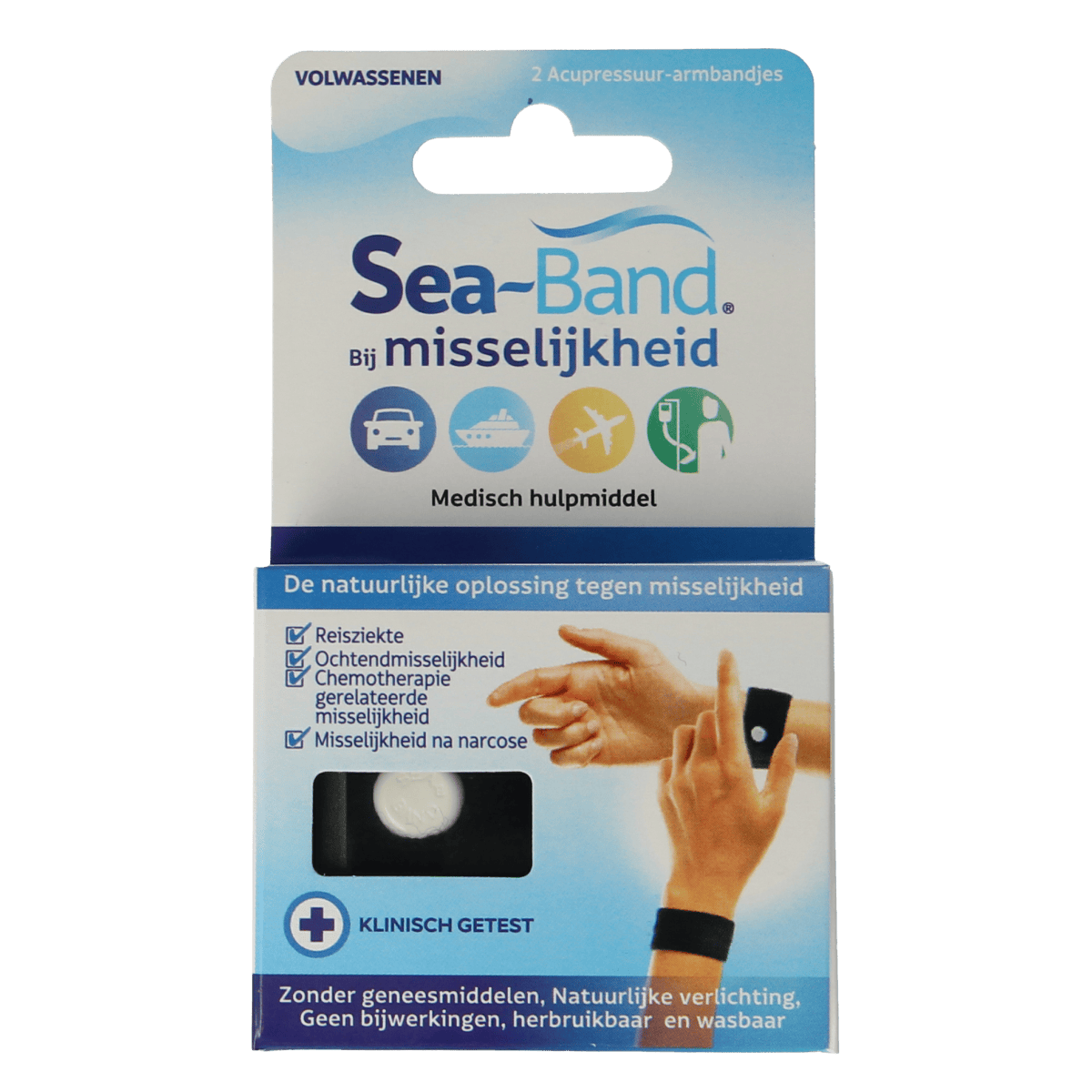 Sea Band Reisziekte 1.00 Paar Sea Band Polsband volwassenen zwart 1.00 Paar