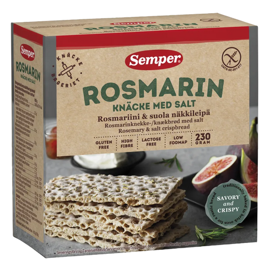 Semper Broden en Crackers 230 Gram Semper Knackebrod rozemarijn zout glutenvrij 230 Gram