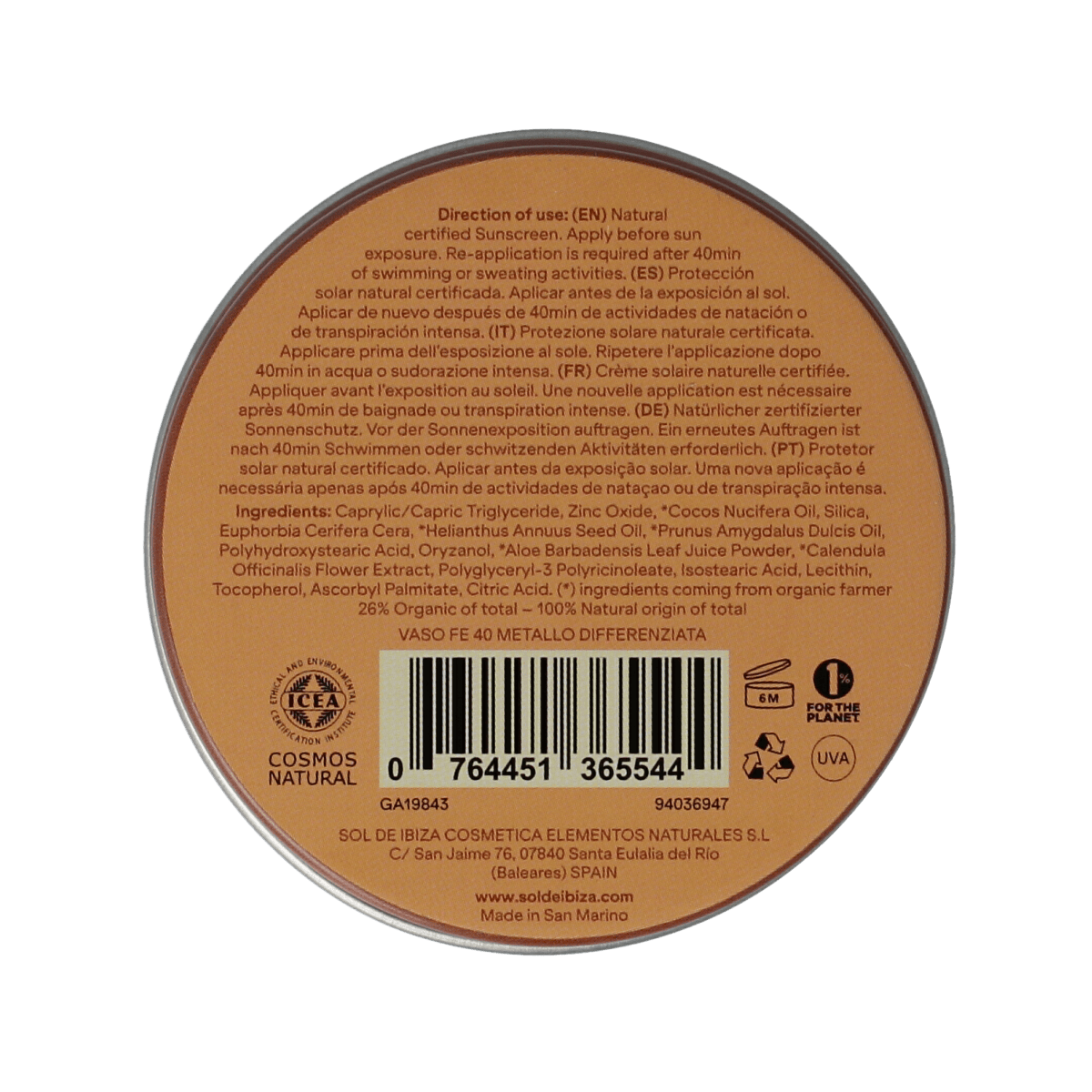 Sol De Ibiza Zonnen 30.00 Gram Sol De Ibiza Zonnebrandcreme SPF30 mini bio 30.00 Gram