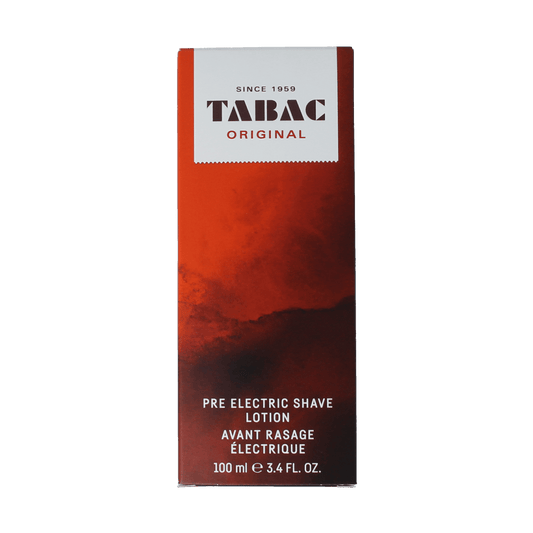 Tabac Original pre-electric shave splash in 100ml bottle, facial skincare product for men with classic fragrance.