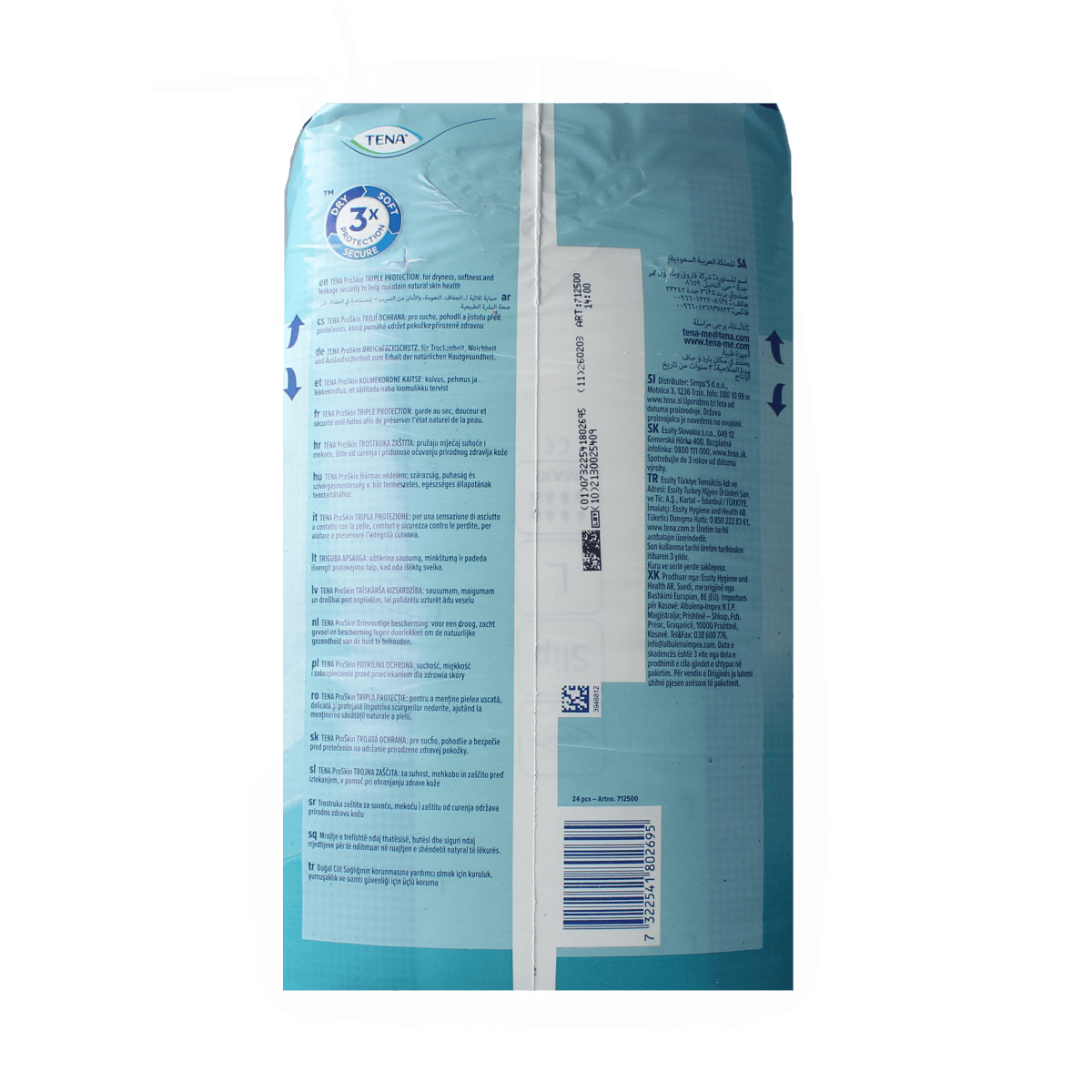 Tena Proskin Slip Maxi in size L, a pack of 24 incontinent pads designed for reliable protection and comfort.